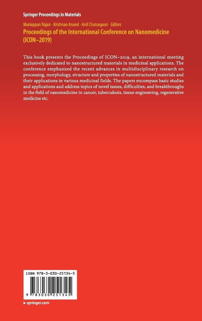 Weitere Ansicht: Proceedings of the International Conference on Nanomedicine (ICON-2019)