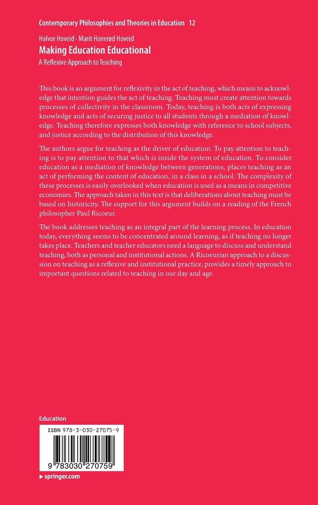 Weitere Ansicht: Making Education Educational | Halvor Hoveid, Marit Honerød Hoveid