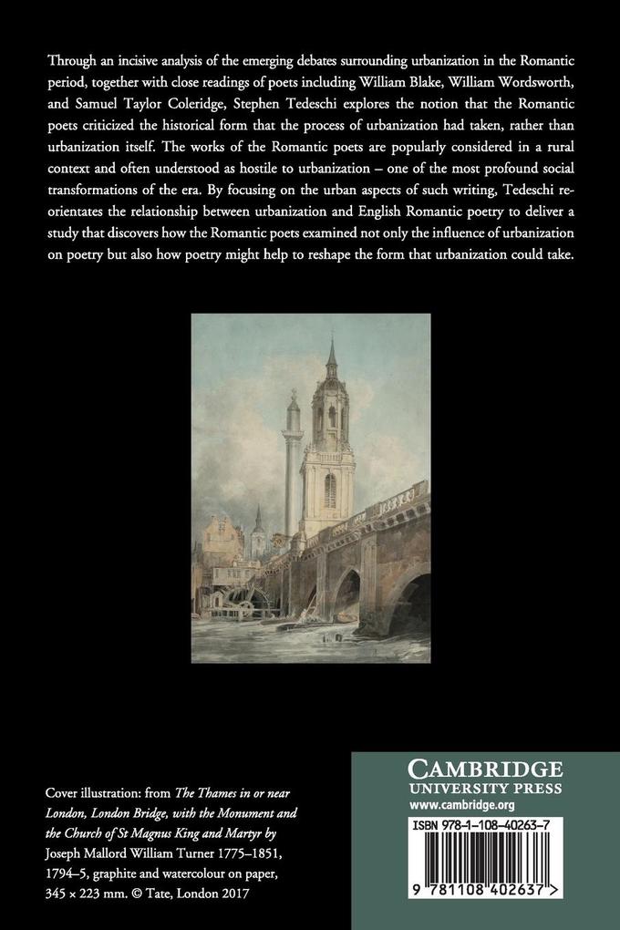 Weitere Ansicht: Urbanization and English Romantic Poetry | Stephen Tedeschi