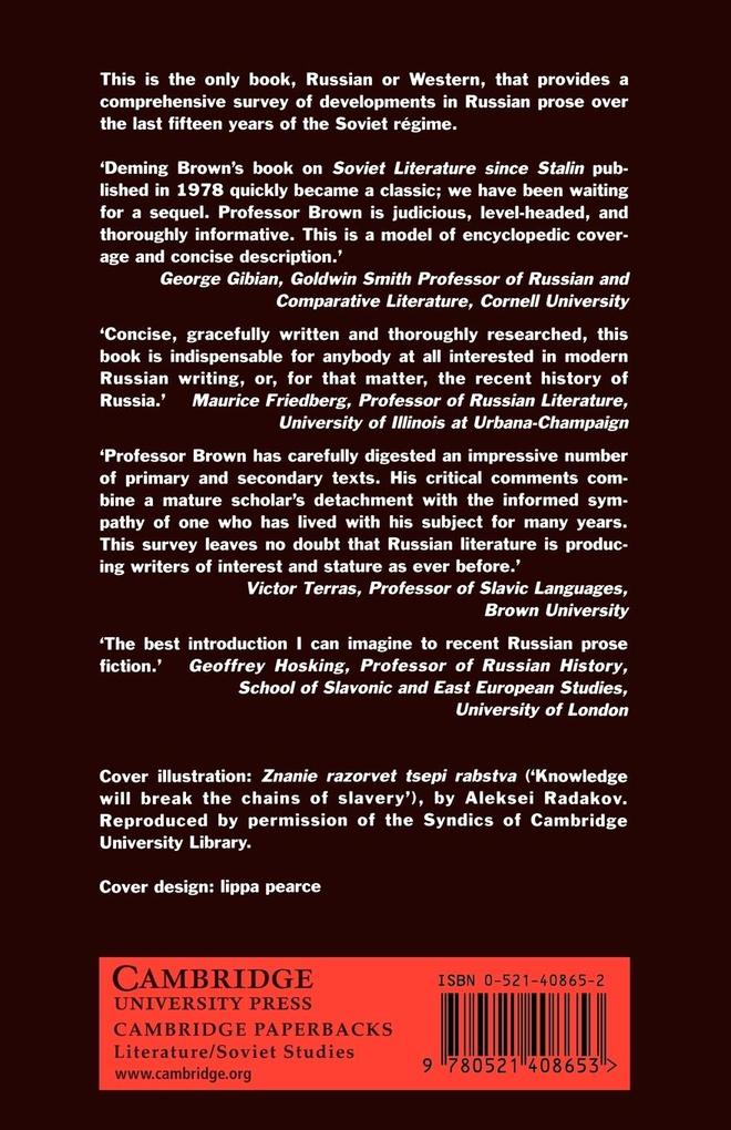 Weitere Ansicht: The Last Years of Soviet Russian Literature | Deming Brown