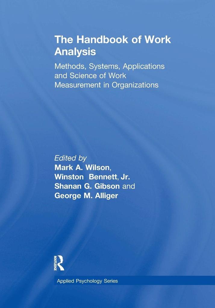 Produktbild: The Handbook of Work Analysis