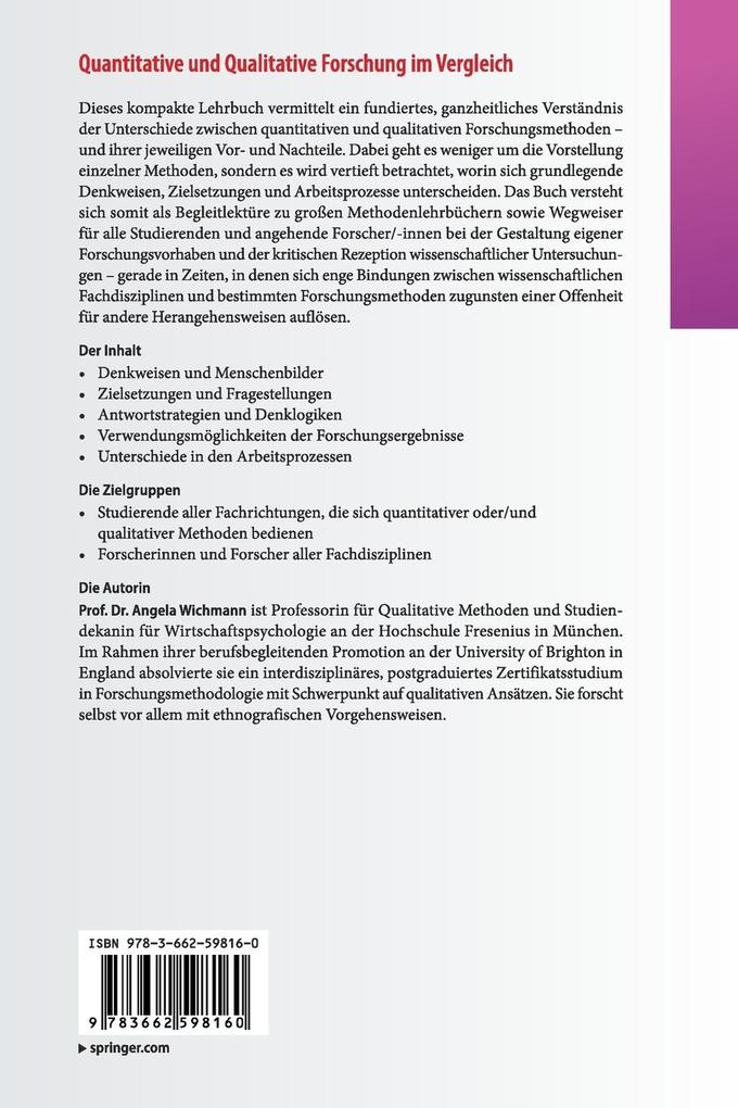 Weitere Ansicht: Quantitative und Qualitative Forschung im Vergleich | Angela Wichmann