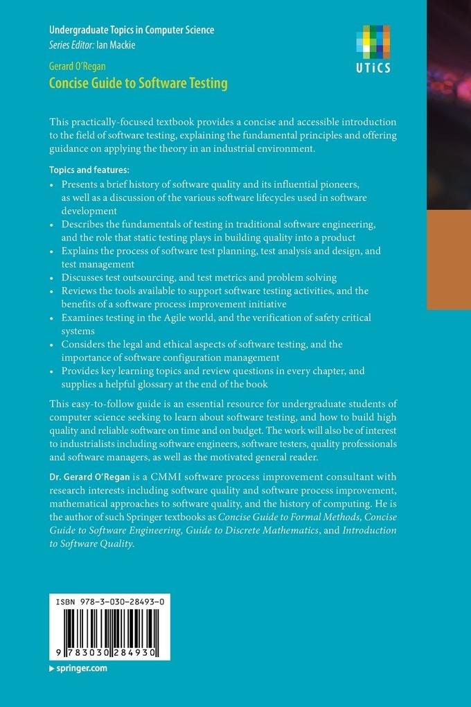 Weitere Ansicht: Concise Guide to Software Testing | Gerard O'Regan