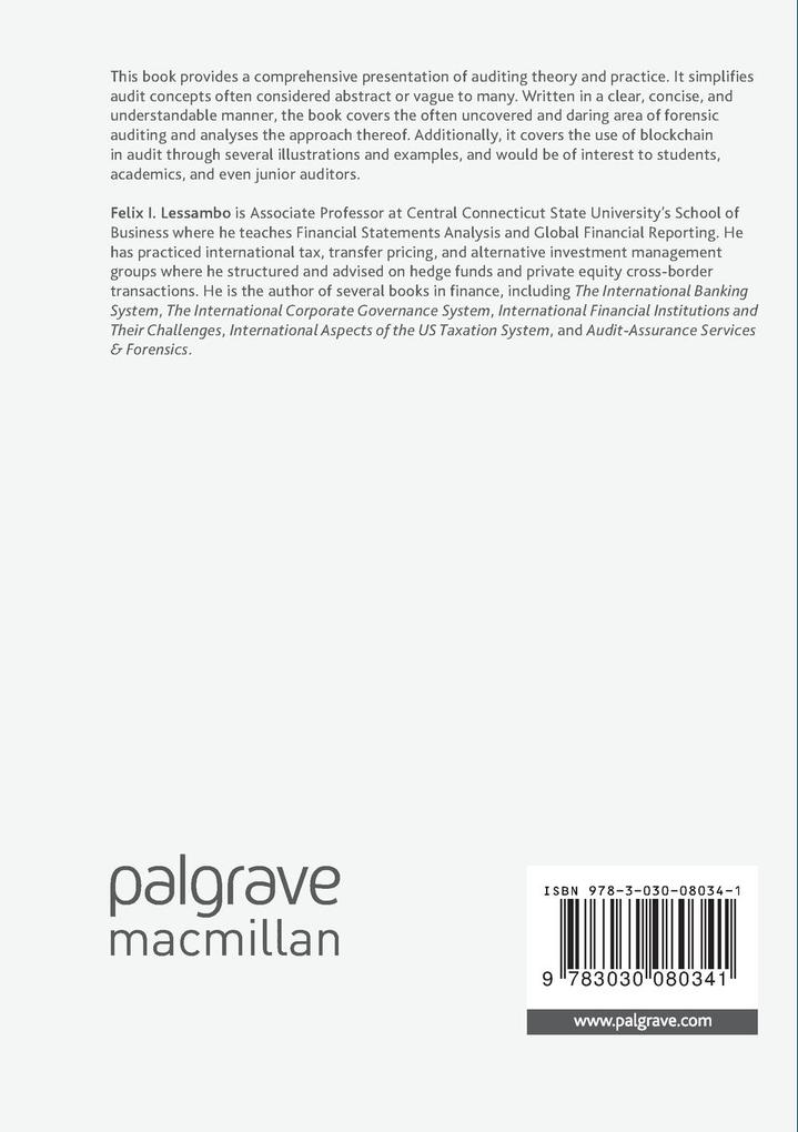 Weitere Ansicht: Auditing, Assurance Services, and Forensics | Felix I. Lessambo