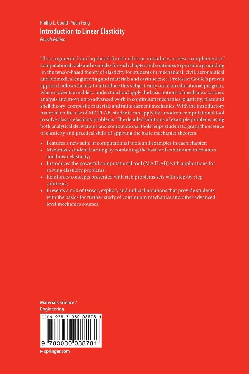 Weitere Ansicht: Introduction to Linear Elasticity | Phillip L. Gould, Yuan Feng