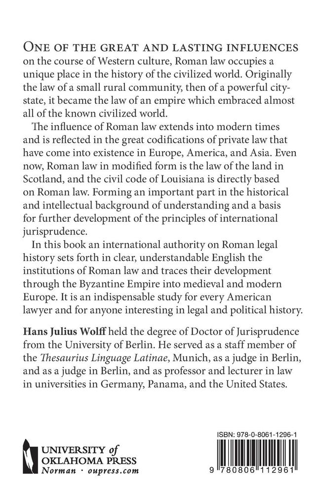 Weitere Ansicht: Roman Law | Wolff Hans Julius