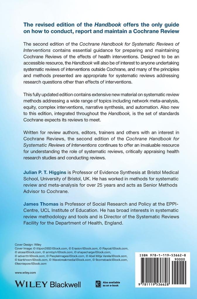 Weitere Ansicht: Cochrane Handbook for Systematic Reviews of Interventions
