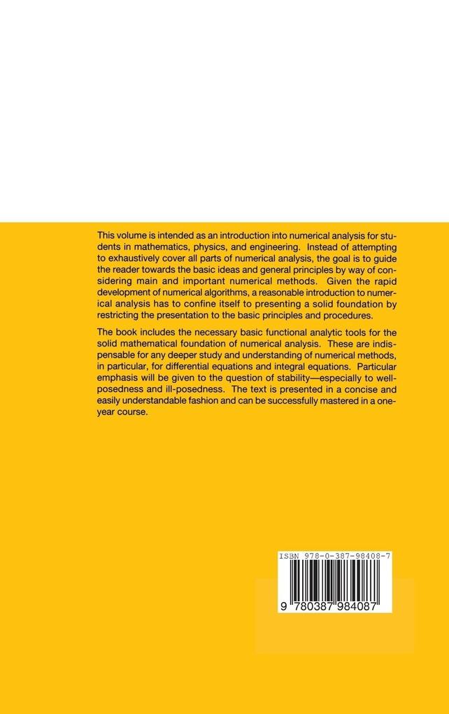 Weitere Ansicht: Numerical Analysis | Rainer Kress