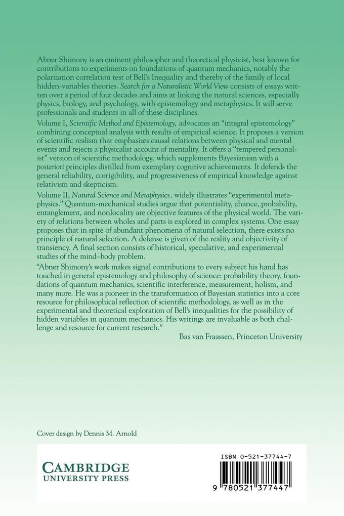 Weitere Ansicht: The Search for a Naturalistic World View | Abner Shimony