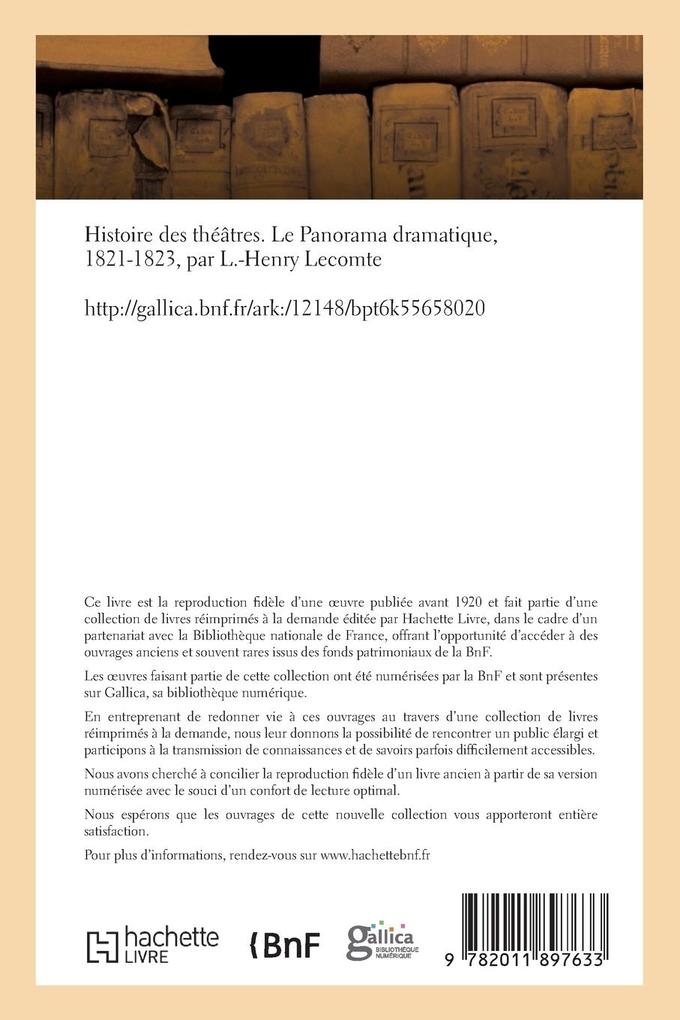 Weitere Ansicht: Histoire des théâtres. Le Panorama dramatique, 1821-1823 | Lecomte-L-H