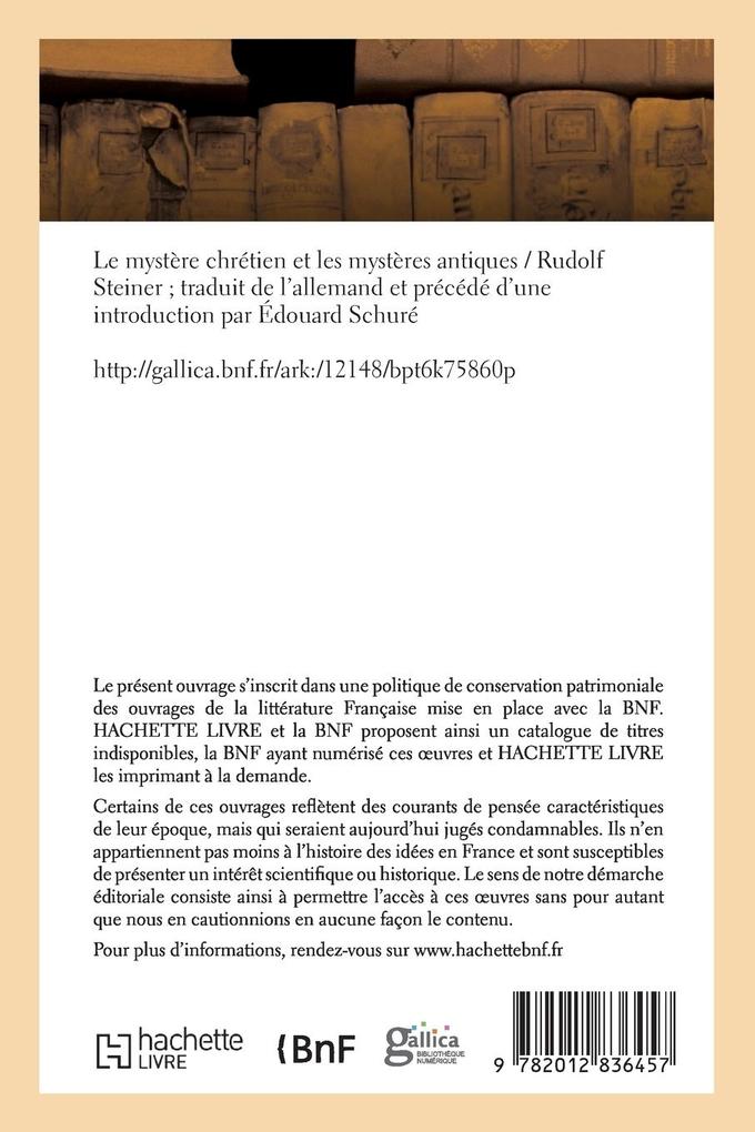 Weitere Ansicht: Le mystère chrétien et les mystères antiques | Rudolf Steiner