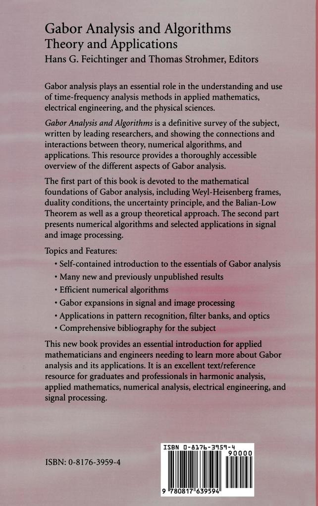 Weitere Ansicht: Gabor Analysis and Algorithms