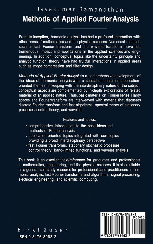 Weitere Ansicht: Methods of Applied Fourier Analysis | Jayakumar Ramanathan