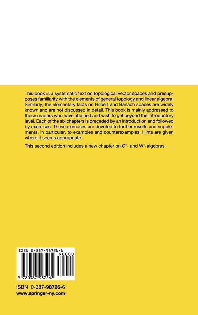 Weitere Ansicht: Topological Vector Spaces | H.H. Schaefer