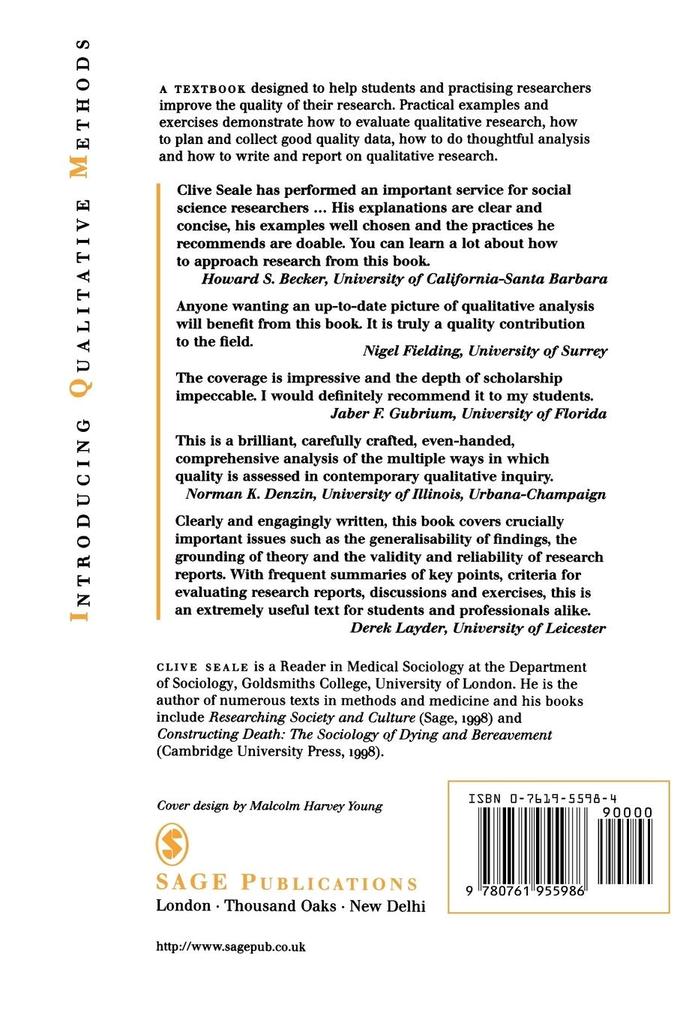 Weitere Ansicht: The Quality of Qualitative Research | Clive Seale