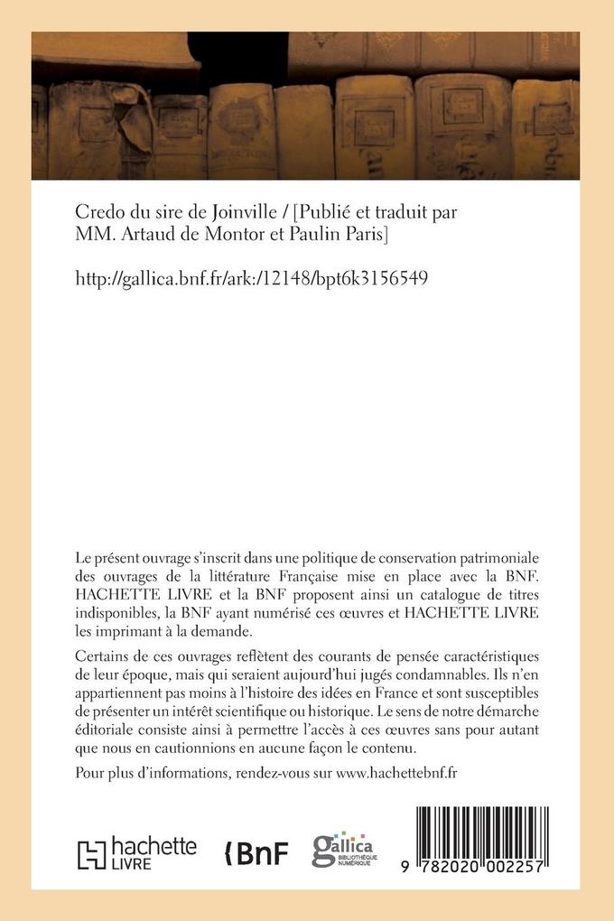 Weitere Ansicht: Credo Du Sire de Joinville | Jean De Joinville