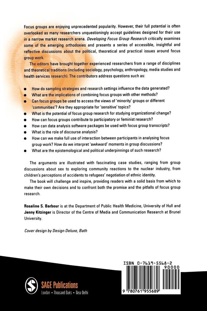 Weitere Ansicht: Developing Focus Group Research