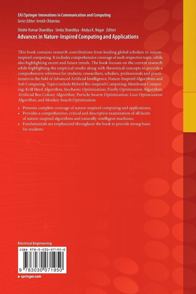 Weitere Ansicht: Advances in Nature-Inspired Computing and Applications