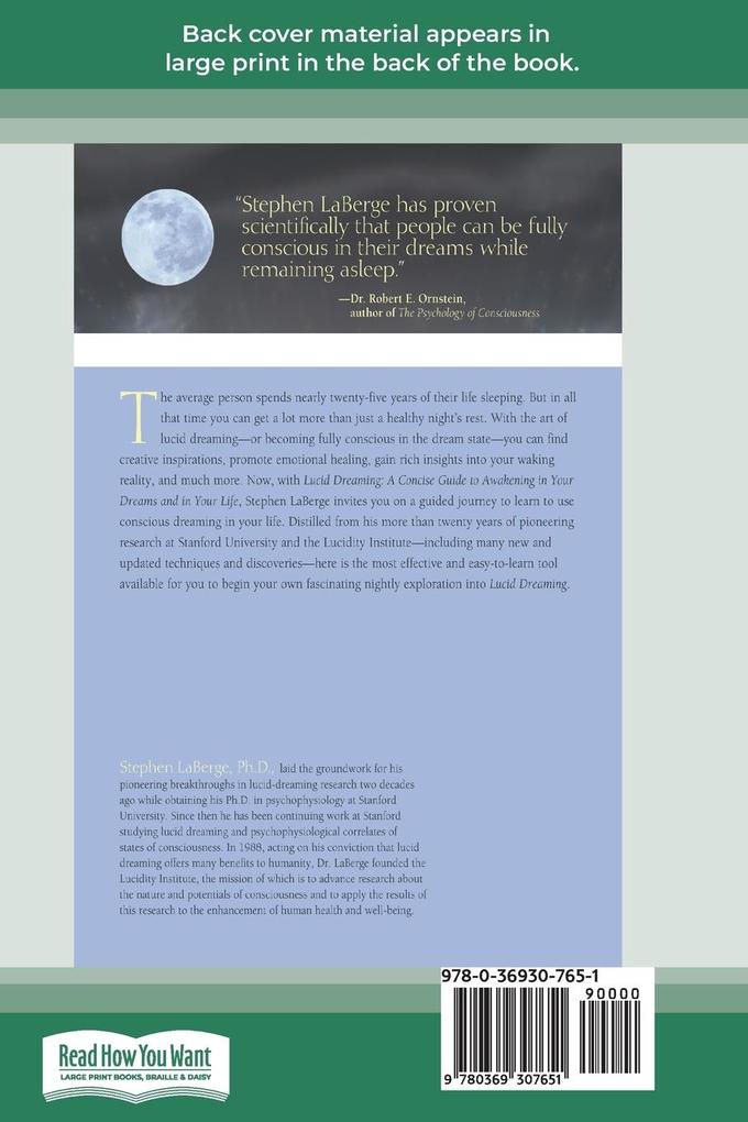 Weitere Ansicht: Lucid Dreaming | LaBerge Stephen
