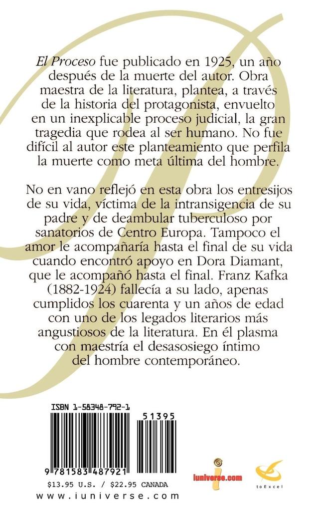 Weitere Ansicht: El Proceso | Franz Kafka