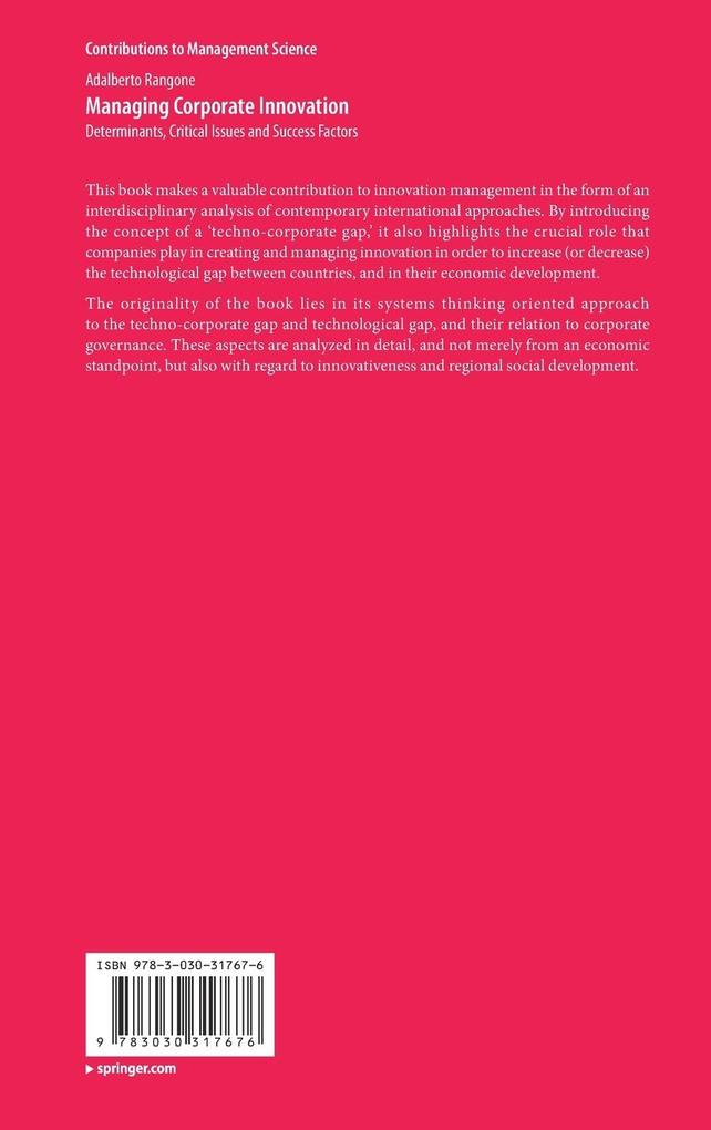 Weitere Ansicht: Managing Corporate Innovation | Adalberto Rangone