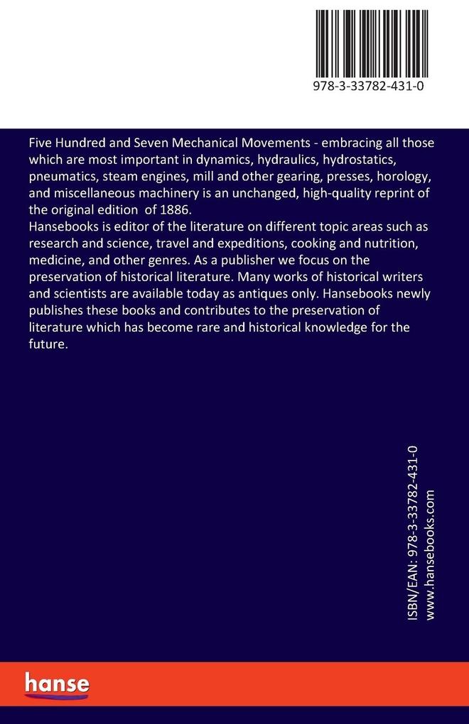 Weitere Ansicht: Five Hundred and Seven Mechanical Movements | Henry T. Brown