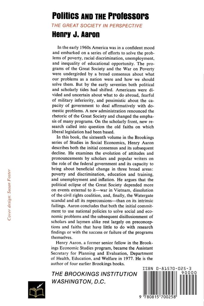 Weitere Ansicht: Politics and the Professors | Henry Aaron
