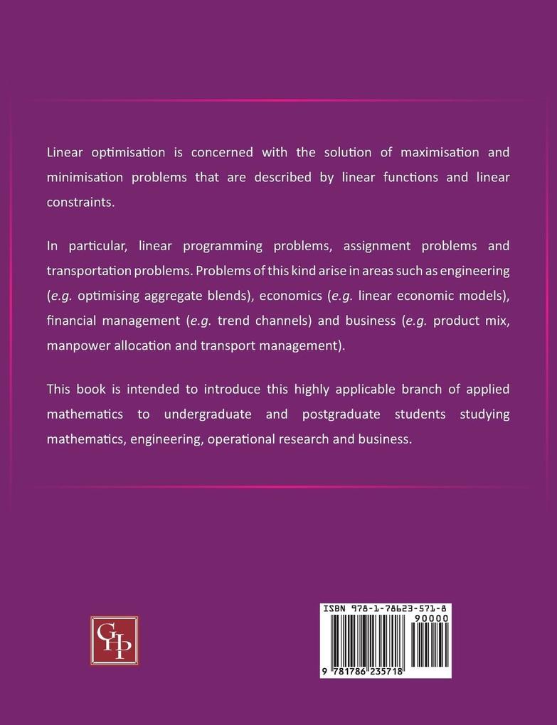 Weitere Ansicht: Linear Optimisation with Applications | A. M. Fitzharris