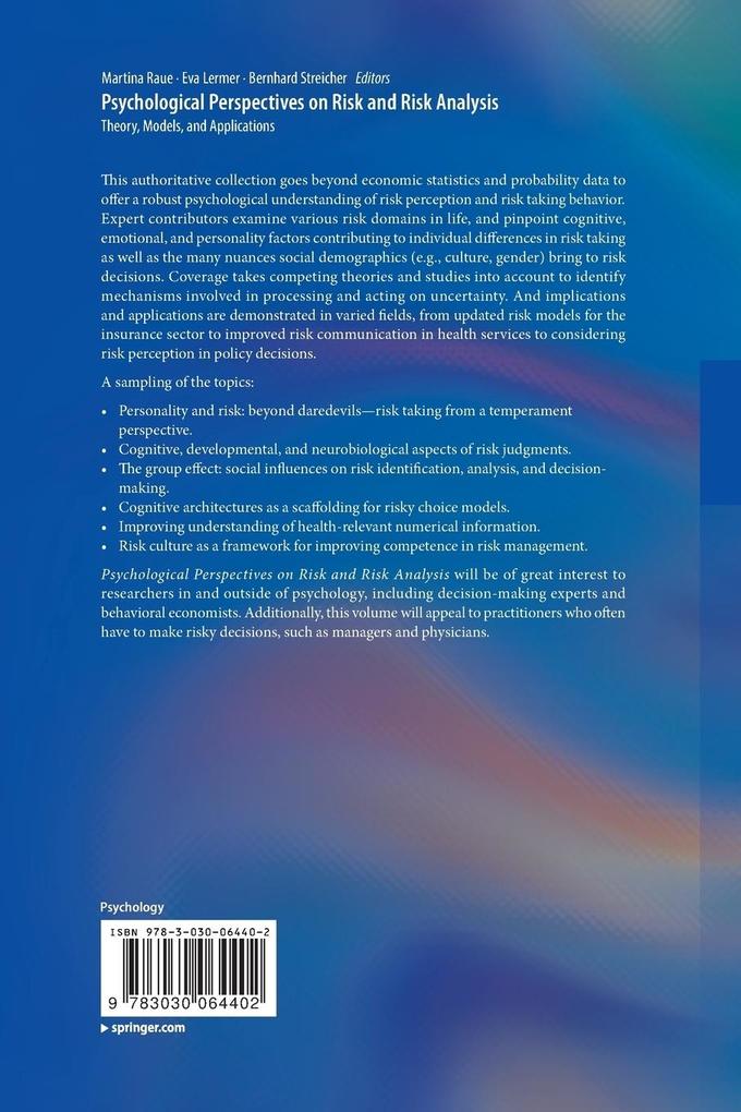 Weitere Ansicht: Psychological Perspectives on Risk and Risk Analysis