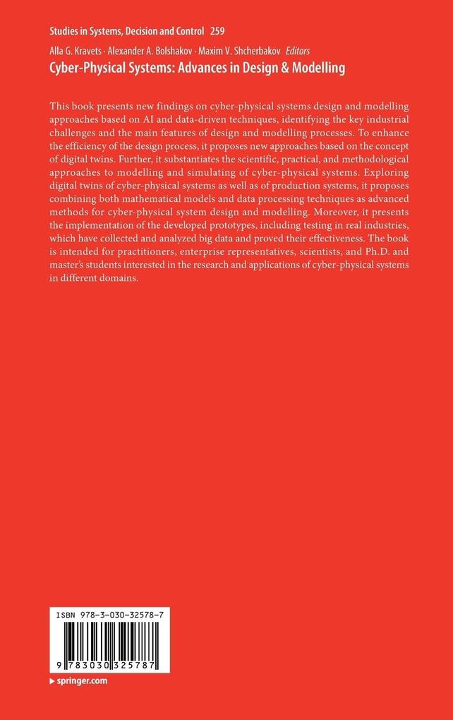 Weitere Ansicht: Cyber-Physical Systems: Advances in Design & Modelling