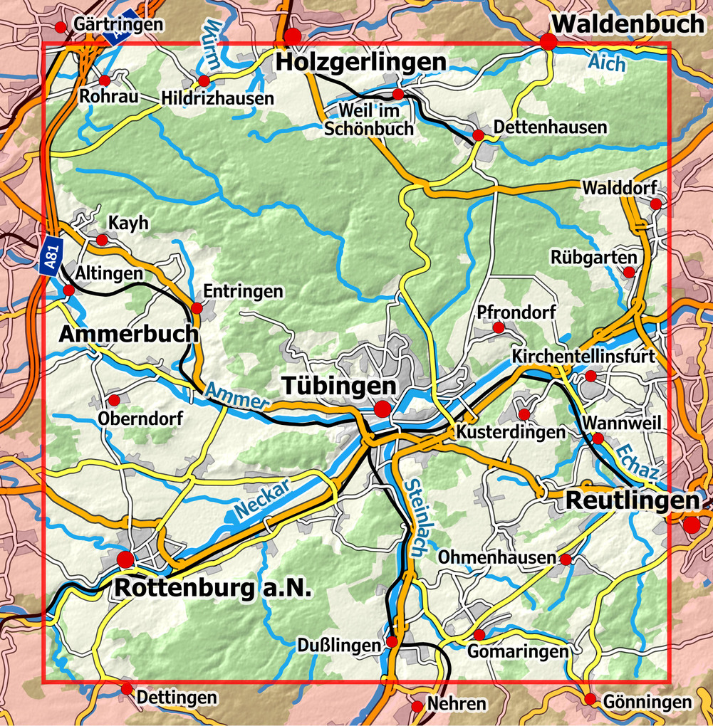 Weitere Ansicht: Naturpark Schönbuch - Tübingen 1 : 25 000