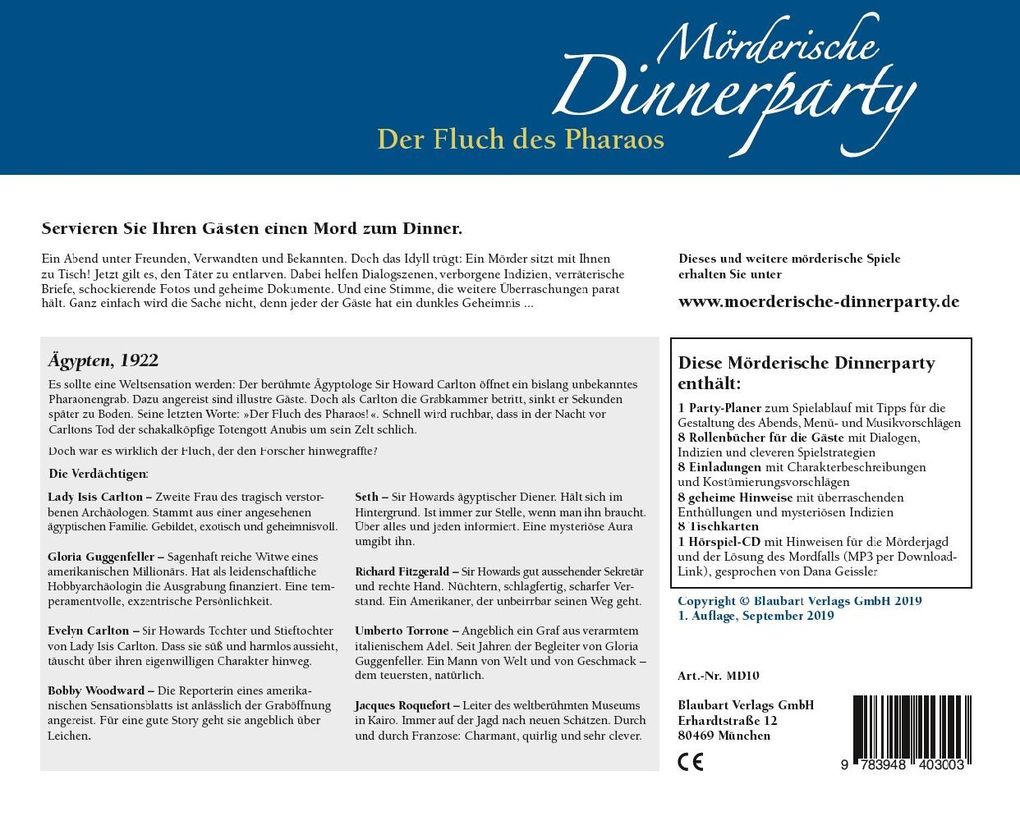 Weitere Ansicht: Mörderische Dinnerparty 10. Der Fluch des Pharaos | Christiane Fux