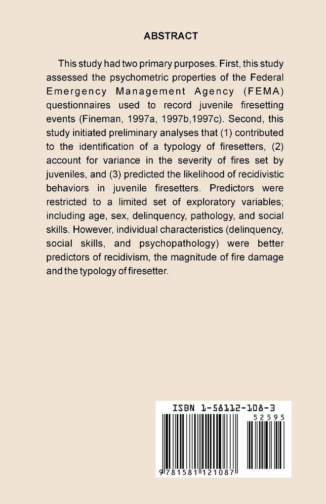 Weitere Ansicht: Juvenile Firesetting | Michael L. Slavkin