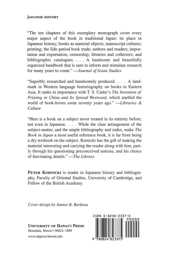 Weitere Ansicht: The Book in Japan | Peter Kornicki