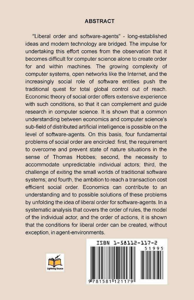 Weitere Ansicht: Software-Agents and Liberal Order | Dirk Nicolas Wagner