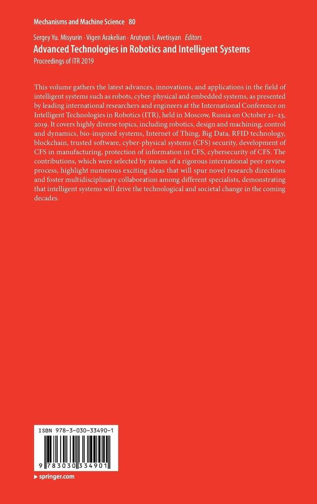 Weitere Ansicht: Advanced Technologies in Robotics and Intelligent Systems