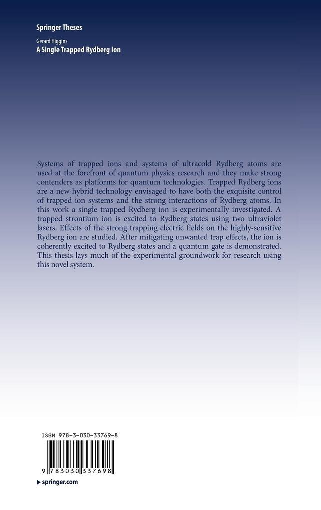Weitere Ansicht: A Single Trapped Rydberg Ion | Gerard Higgins