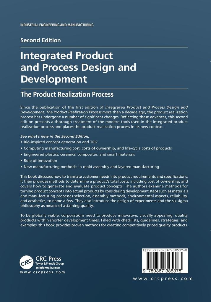 Weitere Ansicht: Integrated Product and Process Design and Development | Edward B. Magrab, Satyandra K. Gupta, F. Patrick McCluskey, Peter Sandborn