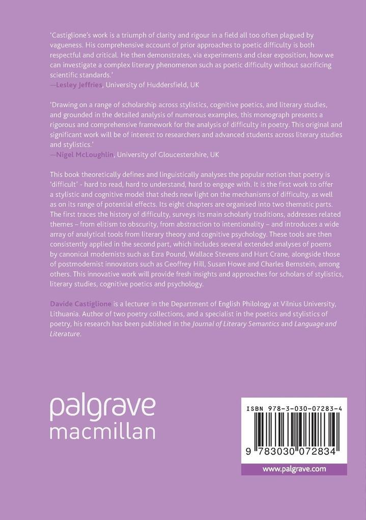 Weitere Ansicht: Difficulty in Poetry | Davide Castiglione