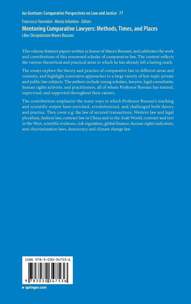 Weitere Ansicht: Mentoring Comparative Lawyers: Methods, Times, and Places