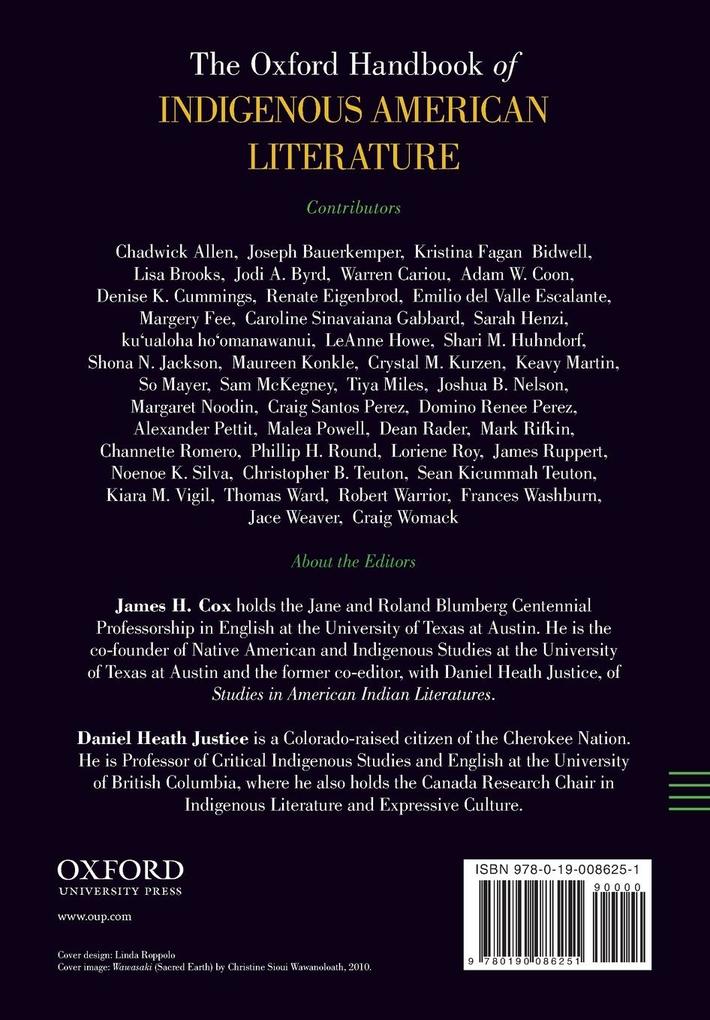 Weitere Ansicht: Oxford Handbook of Indigenous American Literature