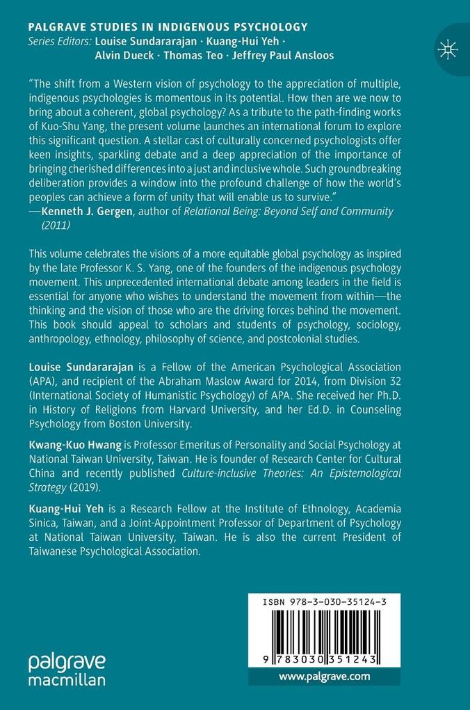 Weitere Ansicht: Global Psychology from Indigenous Perspectives