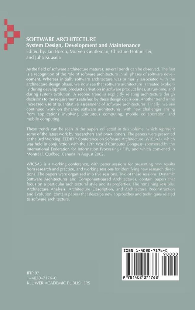 Weitere Ansicht: Software Architecture: System Design, Development and Maintenance