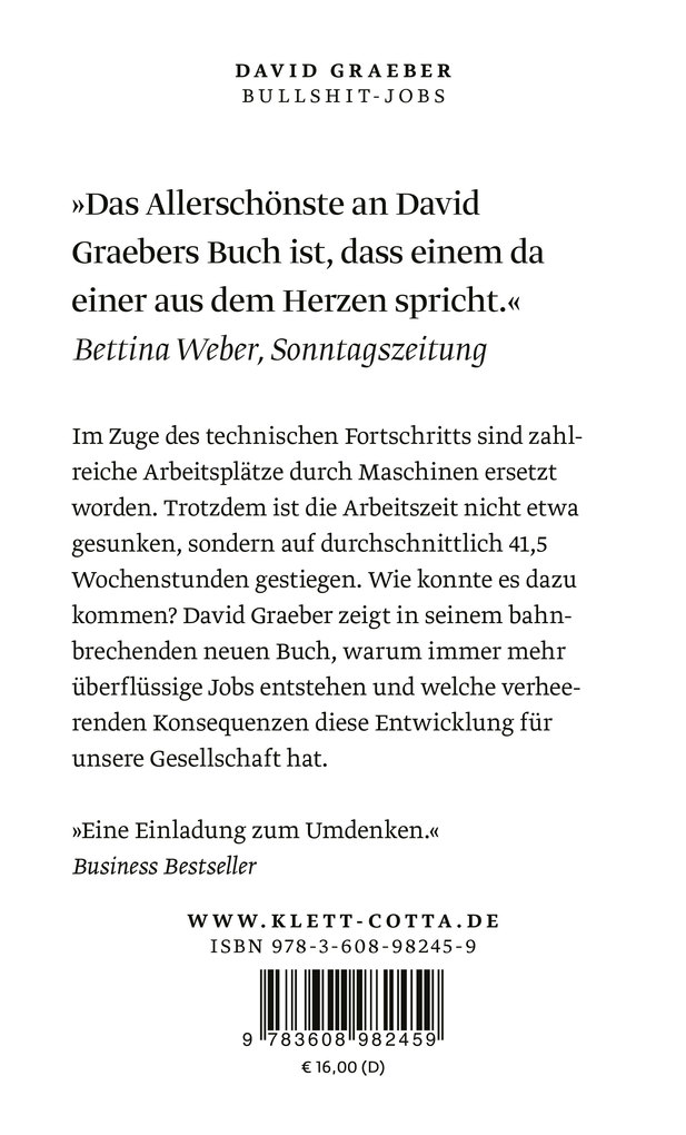 Weitere Ansicht: Bullshit Jobs | David Graeber