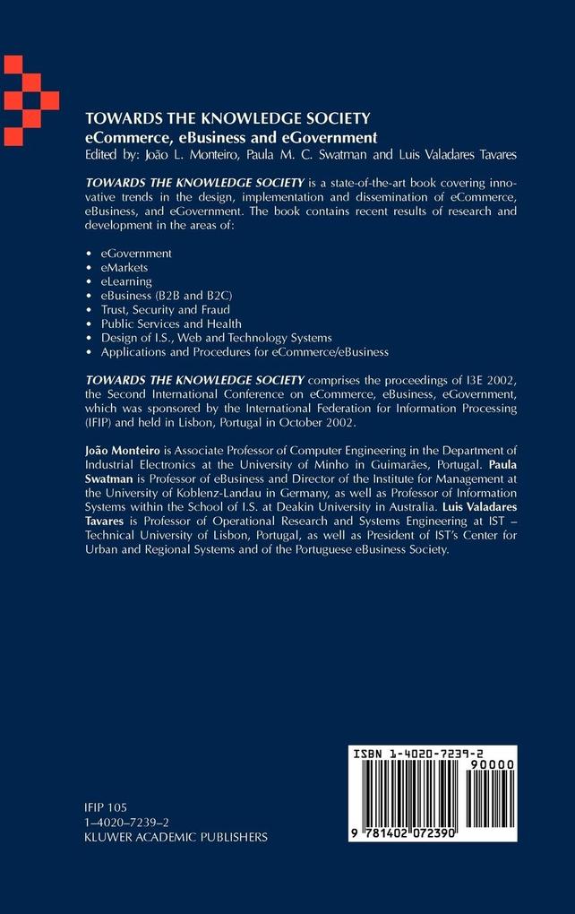 Weitere Ansicht: Towards the Knowledge Society | Joao Monteiro, L. Valadares Tavares, Ifip Conference on E-Commerce E-Business