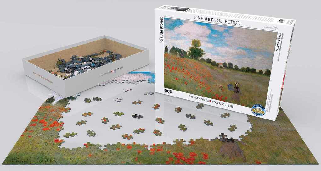 Weitere Ansicht: Mohnfeld von Claude Monet 1000 Teile | Claude Monet