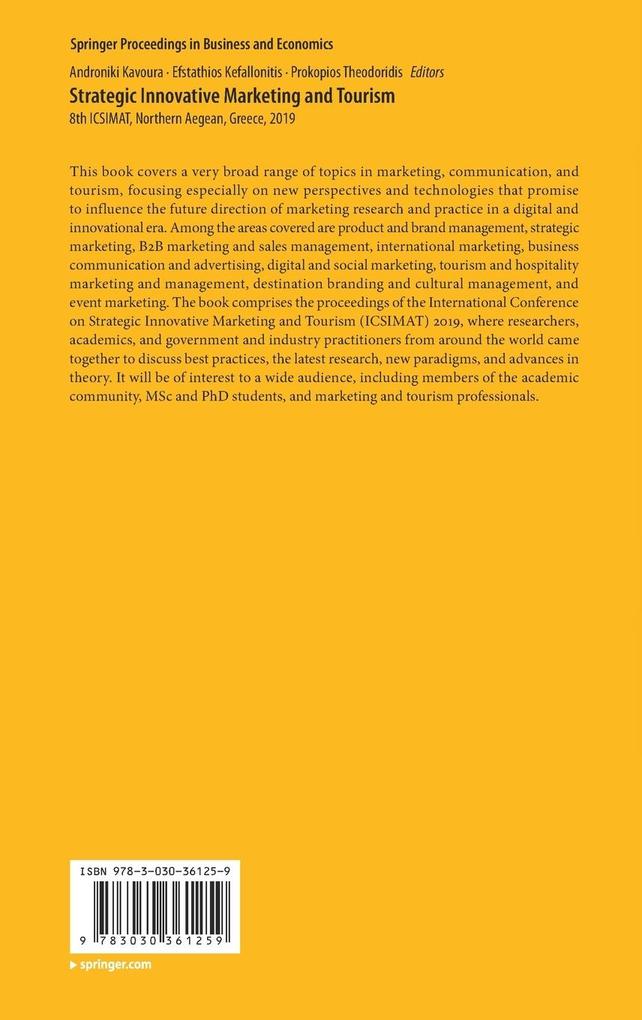 Weitere Ansicht: Strategic Innovative Marketing and Tourism