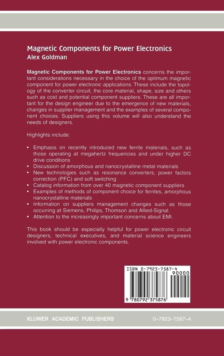 Weitere Ansicht: Magnetic Components for Power Electronics | Alex Goldman
