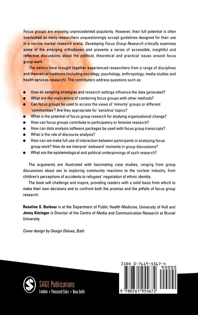 Weitere Ansicht: Developing Focus Group Research