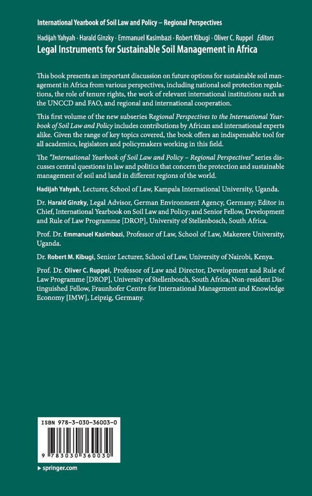 Weitere Ansicht: Legal Instruments for Sustainable Soil Management in Africa